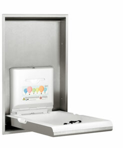 Changing table wall-mounted stainless steel vertical open