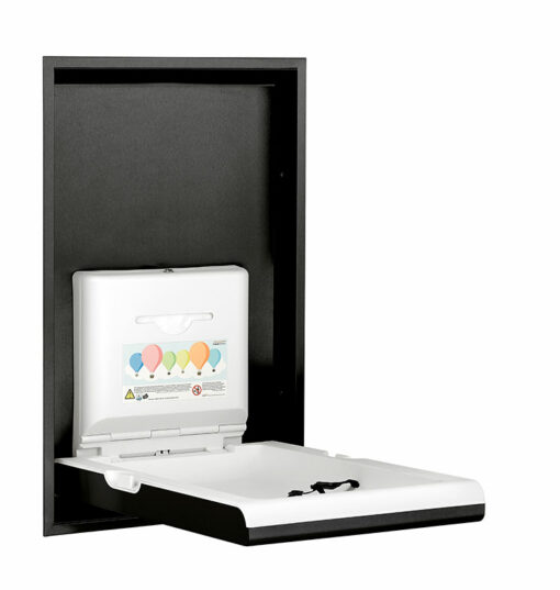 Changing table wall-mounted black vertical open