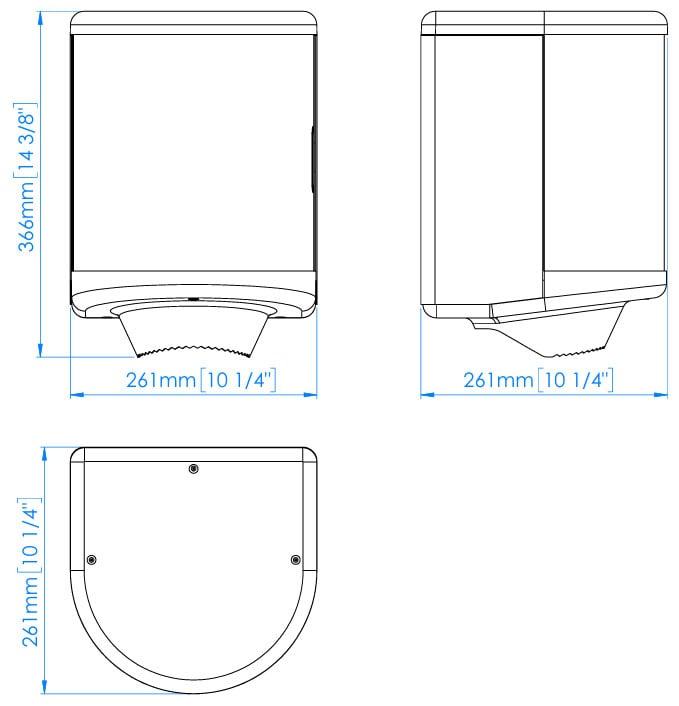 Rollenhandtuchspender Edelstahl | mit Schiebetür