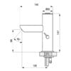 Miscelatore per lavabo in acciaio inox con pulsante piezoelettrico