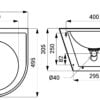 Lavabo in acciaio inox, sospeso