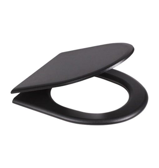Sedile WC nero opaco per WC in acciaio inox