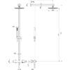 Matt stainless steel wall shower for outdoor use Drawing
