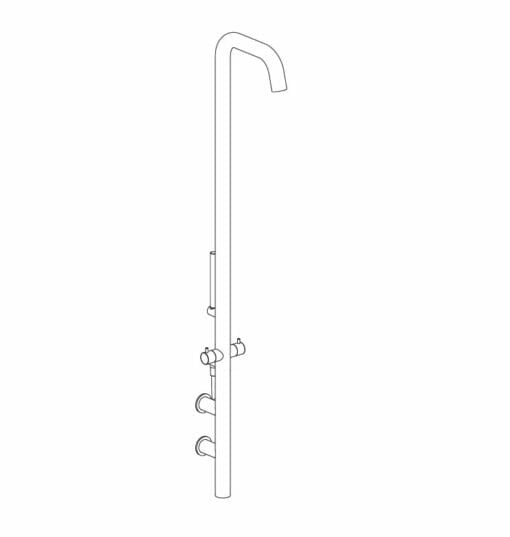 Stainless steel shower (V4A) | for cold and hot water