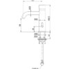 Miscelatore a chiusura automatica in acciaio inox Disegno