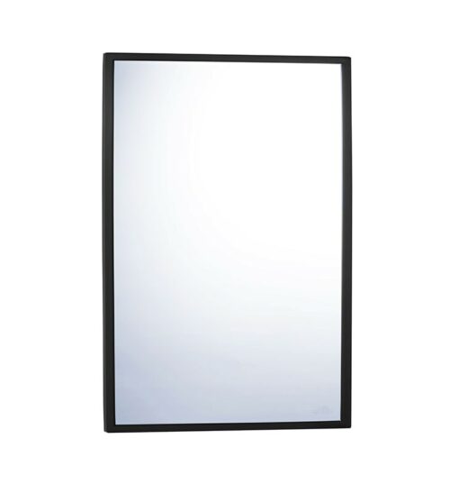 Mirror with stainless steel frame, matt black