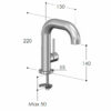 Waschtischmischer aus Edelstahl BOSS, H.220mm