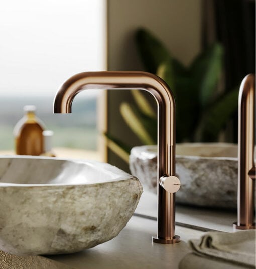 Stainless steel washbasin mixer BOSS, h.330mm
