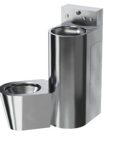 Prison combination with cistern WC floorstanding, hot and cold water