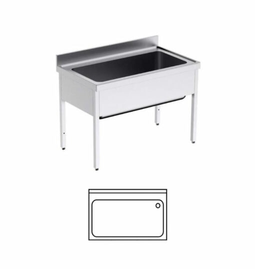 Gewerbespüle, mit Untergestell, 1.400 x700 x850/920