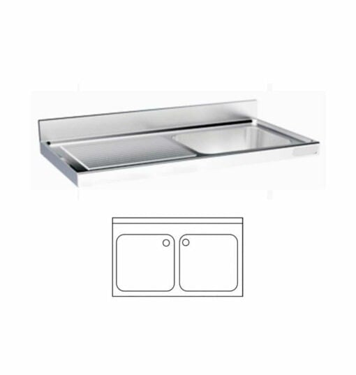 Commercial sink, wall-hung, 1,200x700