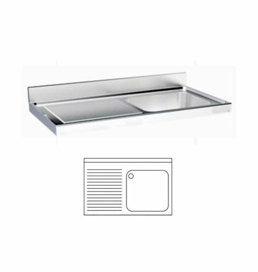 Commercial sink, wall-hung, 1,200x700
