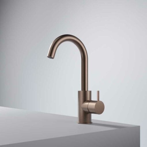 Single lever copper basin mixer