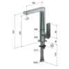 Black matt mixer tap with swivel spout Drawing