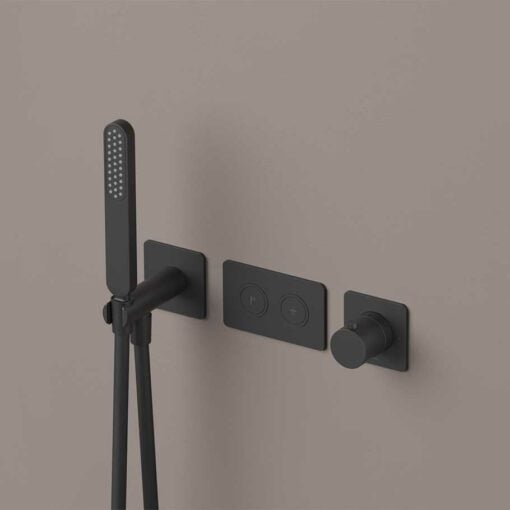 UP-Thermostat-Mischer mit 2 UP-Ventilen und Handbrause