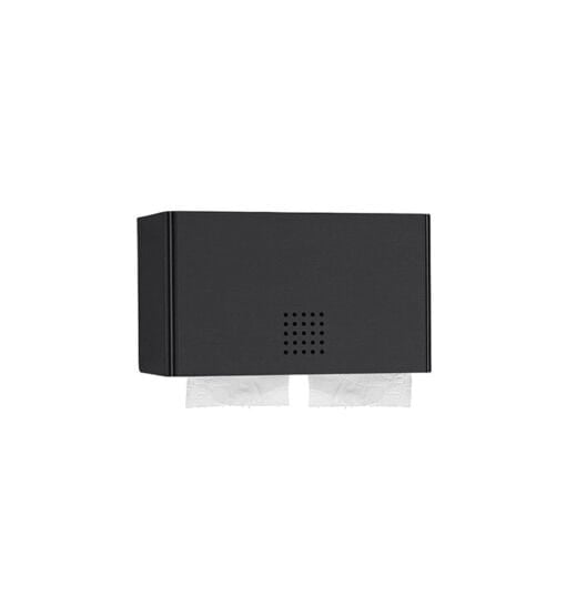 Double castor holder closed black