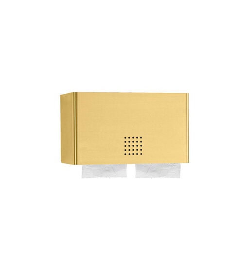 Double castor holder closed brass