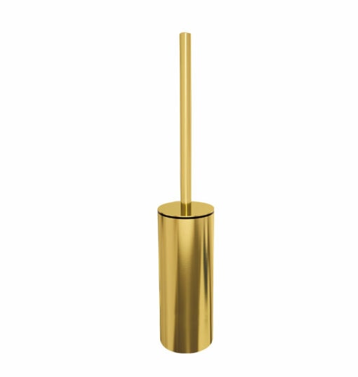 Ensemble brosse WC rond, laiton