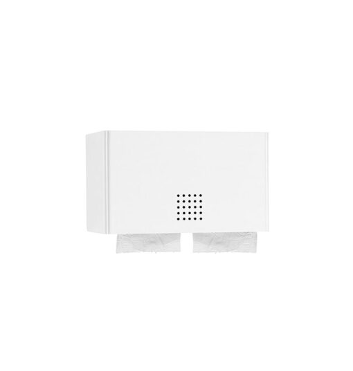 Double castor holder closed white