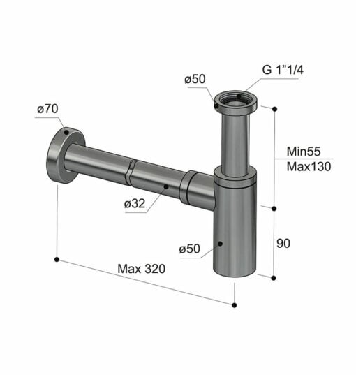 Sifone in acciaio inox
