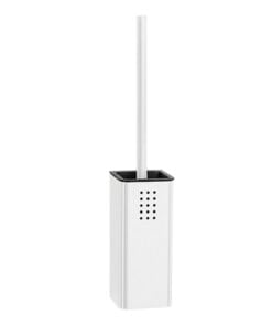 Toilet brush holder in white stainless steel with fine structure from Proox