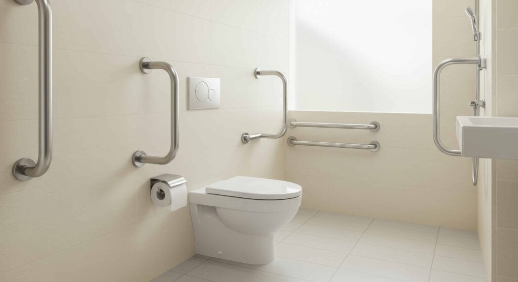 Barrierefreies WC mit Griffen
