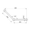 Winkelgriff 135Gr. Basic D32 400x400mm 3 Bef.Pkt. Edst. sat.