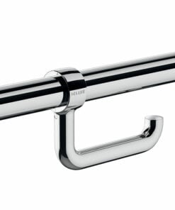 Chrome-plated toilet roll holder for folding support handle